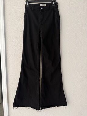We The Free Free People Black Raw Hem Flare Jeans Size 25 Pristine